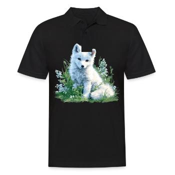 Arctic Fox Polarfüchse Polarfuchs - Men's Polo Shirt - black - Front - Kai (181cm)