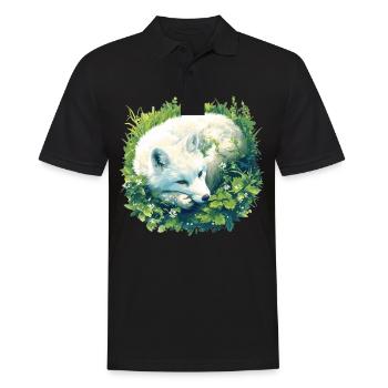 Arctic Fox Polarfüchse Polarfuchs - Men's Polo Shirt - black - Front - Kai (181cm)