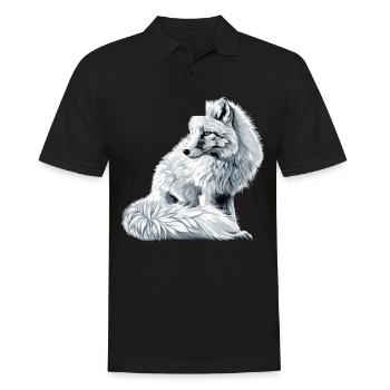 Arctic Fox Polarfüchse Polarfuchs - Men's Polo Shirt - black - Front - Kai (181cm)