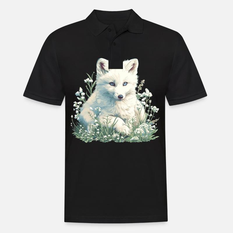 Arctic Fox Polarfüchse Polarfuchs - Männer Poloshirt - Schwarz