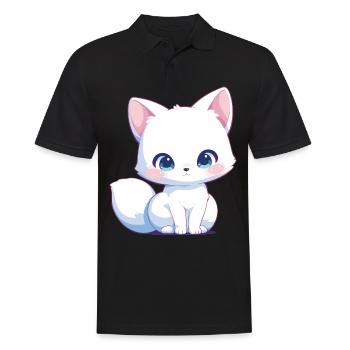 Arctic Fox Polarfüchse Polarfuchs - Men's Polo Shirt - black - Front - Kai (181cm)