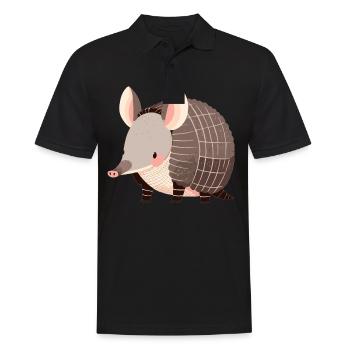 Armadillo Gürteltiere Gürteltier - Männer Poloshirt - Schwarz - Vorne - Kai (181cm)