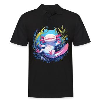 Axolotl - Men's Polo Shirt - black - Front - Kai (181cm)