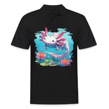 Axolotl - Men's Polo Shirt - black - Front - Kai (181cm)