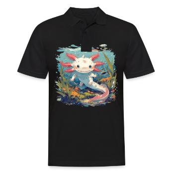 Axolotl - Men's Polo Shirt - black - Front - Kai (181cm)