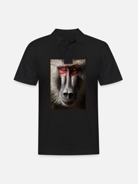 Baboon Paviane Pavian - Men's Polo Shirt - black