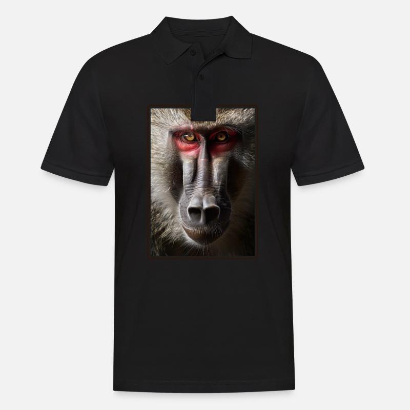 Baboon Paviane Pavian - Männer Poloshirt - Schwarz