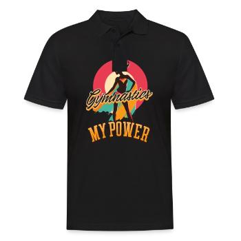 Gymnastik Turnen: Meine Kraft - Männer Poloshirt - Schwarz - Vorne - Kai (181cm)