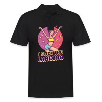 Gymnastics I Stick The Landing - Men's Polo Shirt - black - Front - Kai (181cm)