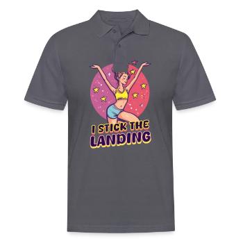 Gymnastik I Stick Die Landung - Männer Poloshirt - Anthrazit - Vorne - Nico (186cm)