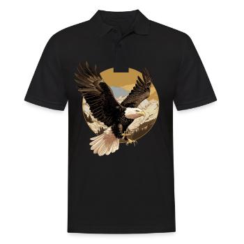 Pygargue à tête blanche Weißkopfseeadler - Polo Homme - noir - Devant - Kai (181cm)