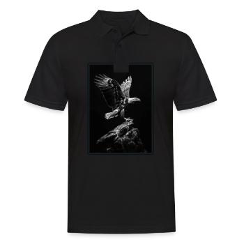 Pygargue à tête blanche Weißkopfseeadler - Polo Homme - noir - Devant - Kai (181cm)