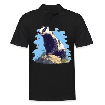 Badger Dachse Dachs - Männer Poloshirt - Schwarz - Vorne - Kai (181cm)