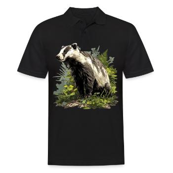 Badger Dachse Dachs - Männer Poloshirt - Schwarz - Vorne - Kai (181cm)