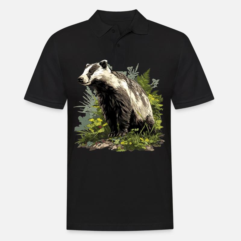 Badger Dachse Dachs - Männer Poloshirt - Schwarz