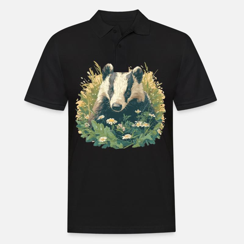 Badger Dachse Dachs - Männer Poloshirt - Schwarz