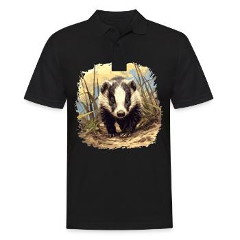 Badger Dachse Dachs - Männer Poloshirt - Schwarz - Vorne - Kai (181cm)