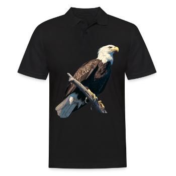 Pygargue à tête blanche Weißkopfseeadler - Polo Homme - noir - Devant - Kai (181cm)