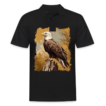 Pygargue à tête blanche Weißkopfseeadler - Polo Homme - noir - Devant - Kai (181cm)
