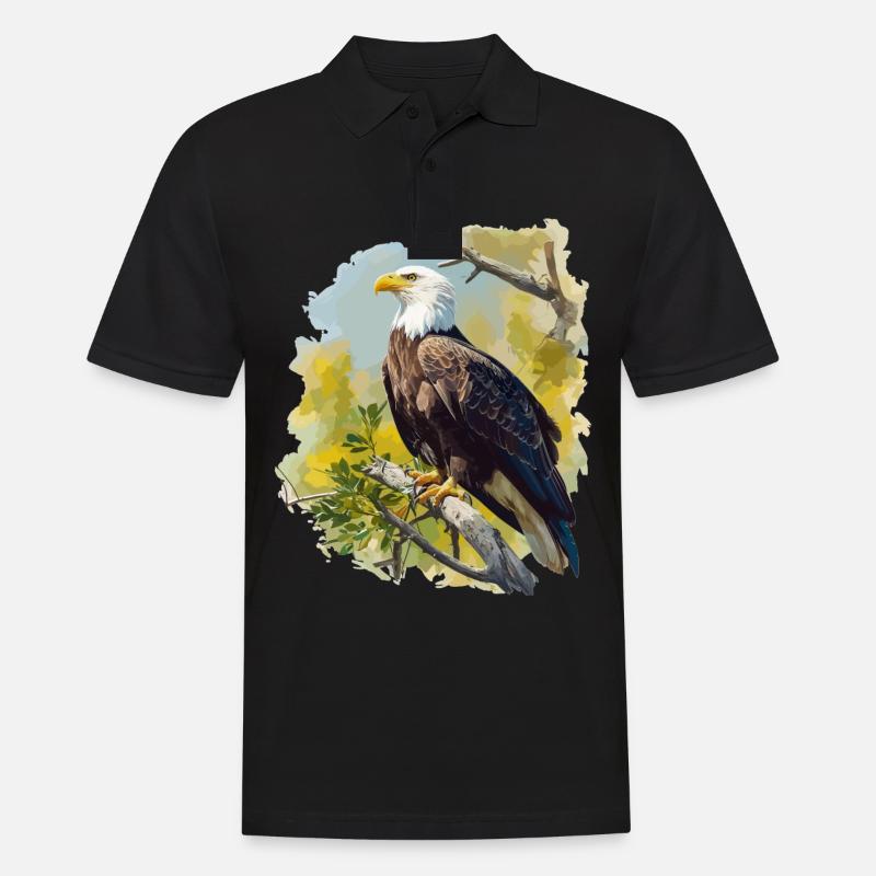 Bald Eagle Weißkopfseeadler - Männer Poloshirt - Schwarz