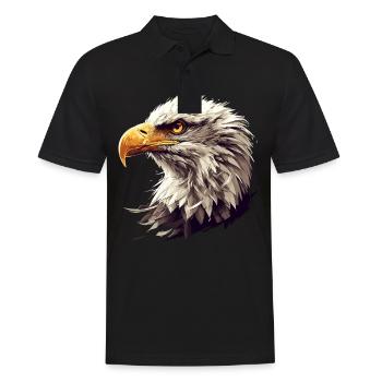Pygargue à tête blanche Weißkopfseeadler - Polo Homme - noir - Devant - Kai (181cm)