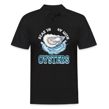 Oyster Seas The Day With Oysters - Men's Polo Shirt - black - Front - Kai (181cm)