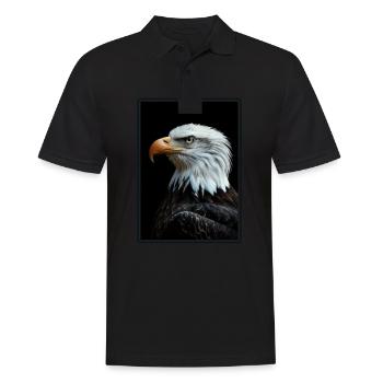Pygargue à tête blanche Weißkopfseeadler - Polo Homme - noir - Devant - Kai (181cm)