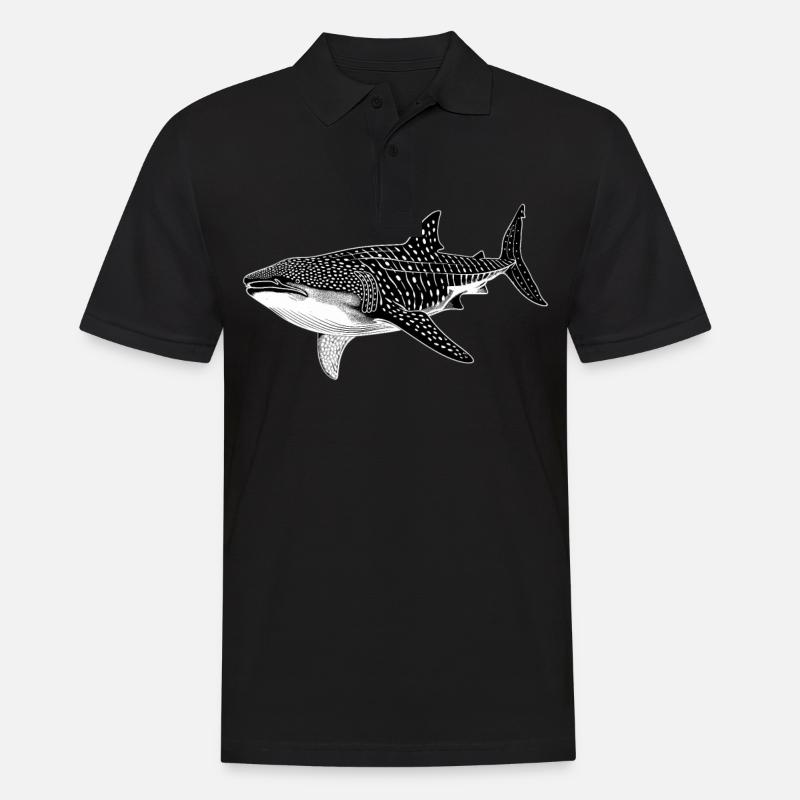 Whale Shark Walhaie Walhai - Männer Poloshirt - Schwarz