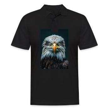 Pygargue à tête blanche Weißkopfseeadler - Polo Homme - noir - Devant - Kai (181cm)