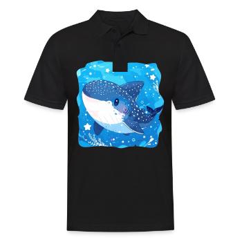 Whale Shark Walhaie Walhai - Männer Poloshirt - Schwarz - Vorne - Kai (181cm)