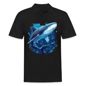 Whale Shark Walhaie Walhai - Männer Poloshirt - Schwarz - Vorne - Kai (181cm)