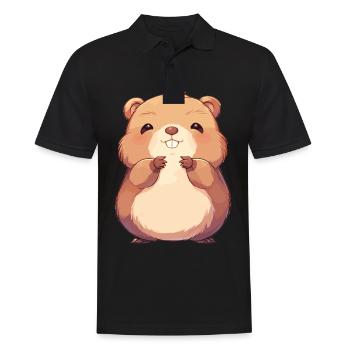 Beaver Biber - Männer Poloshirt - Schwarz - Vorne - Kai (181cm)