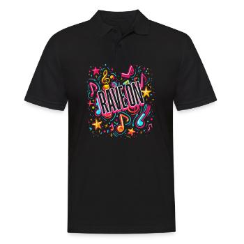 EDM-Festival-Rave geht weiter - Männer Poloshirt - Schwarz - Vorne - Kai (181cm)
