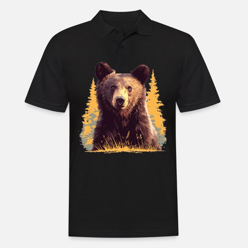 Bear Bären Bär - Männer Poloshirt - Schwarz