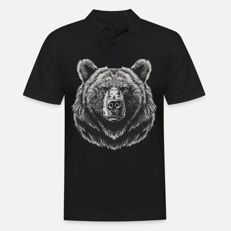 Bear Bären Bär - Männer Poloshirt - Schwarz