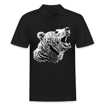 Bear Bären Bär - Männer Poloshirt - Schwarz - Vorne - Kai (181cm)