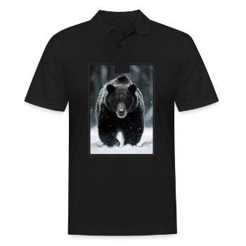 Bear Bären Bär - Männer Poloshirt - Schwarz - Vorne - Kai (181cm)