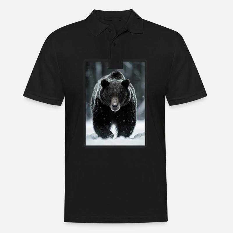 Bear Bären Bär - Männer Poloshirt - Schwarz