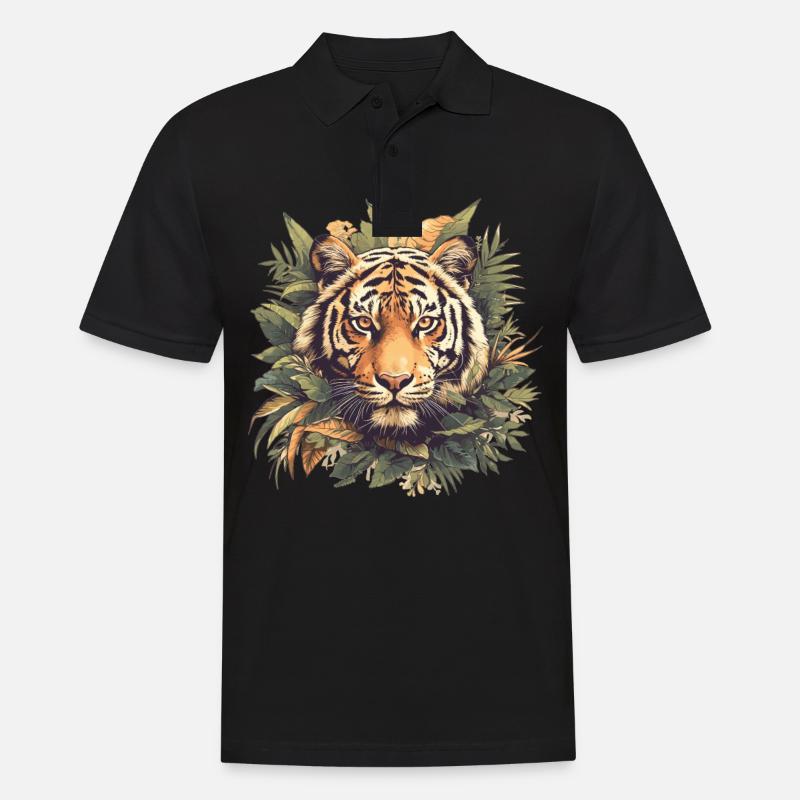Tiger - Männer Poloshirt - Schwarz