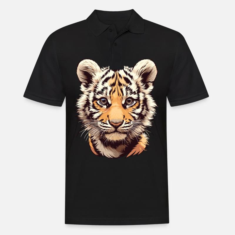 Bengal Tiger Königstiger - Männer Poloshirt - Schwarz