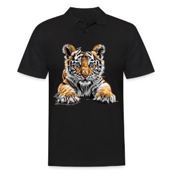 Tigre du Bengale Roi Tigre - Polo Homme - noir - Devant - Kai (181cm)