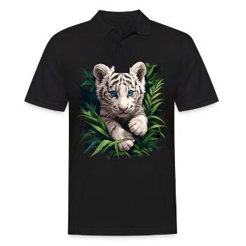 Tigre blanc Weiße Tigre Weißer Tigre - Polo Homme - noir - Devant - Kai (181cm)
