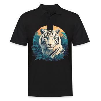 Tigre blanc Weiße Tigre Weißer Tigre - Polo Homme - noir - Devant - Kai (181cm)