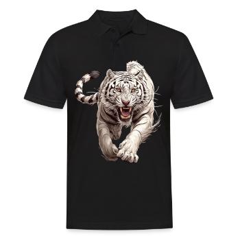 Tigre blanc Weiße Tigre Weißer Tigre - Polo Homme - noir - Devant - Kai (181cm)