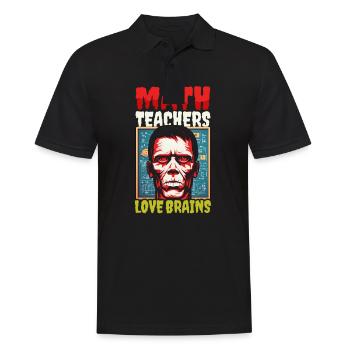 Halloween-Mathelehrer Mathelehrer lieben Hirn - Männer Poloshirt - Schwarz - Vorne - Kai (181cm)