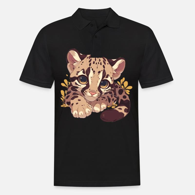 Clouded Leopard Nebelparder - Männer Poloshirt - Schwarz