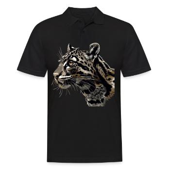 Clouded Leopard Nebelparder - Men's Polo Shirt - black - Front - Kai (181cm)
