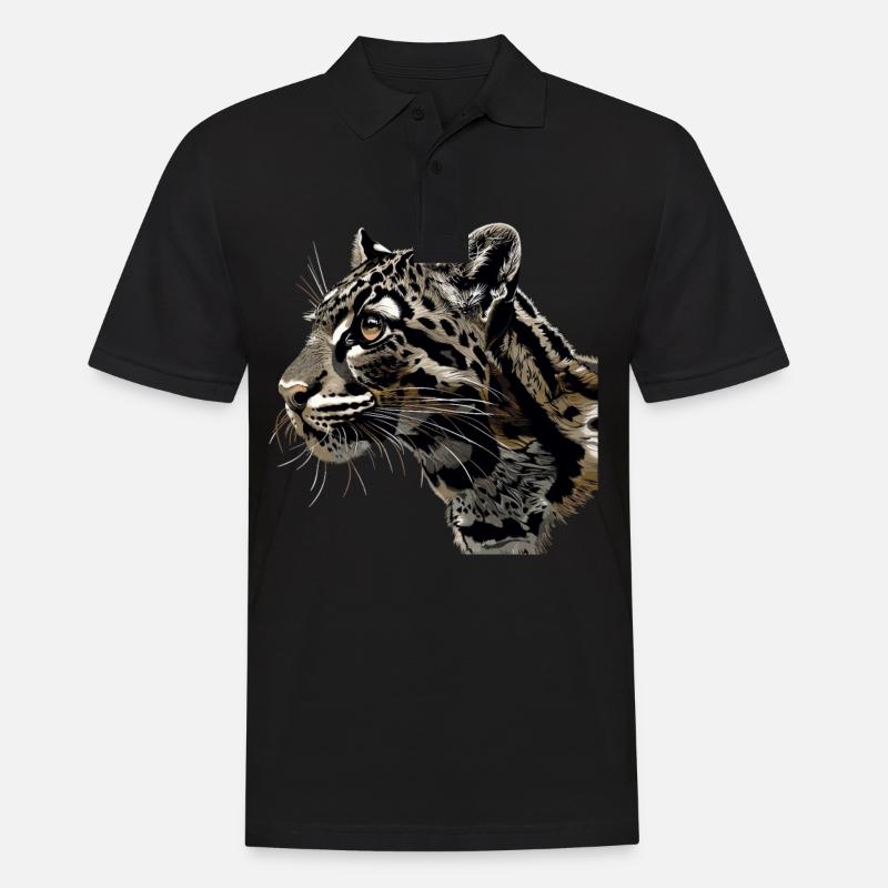 Clouded Leopard Nebelparder - Männer Poloshirt - Schwarz