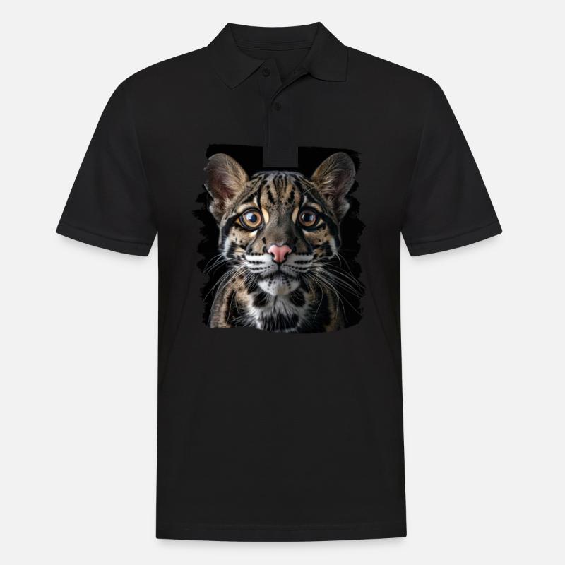 Clouded Leopard Nebelparder - Männer Poloshirt - Schwarz