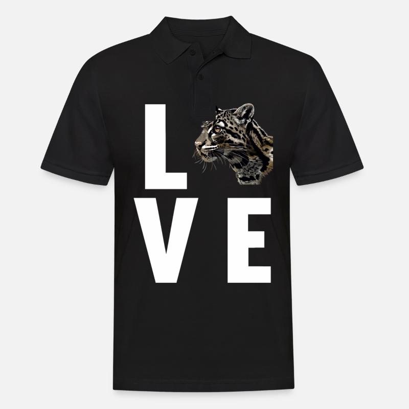 Clouded Leopard Nebelparder - Men's Polo Shirt - black
